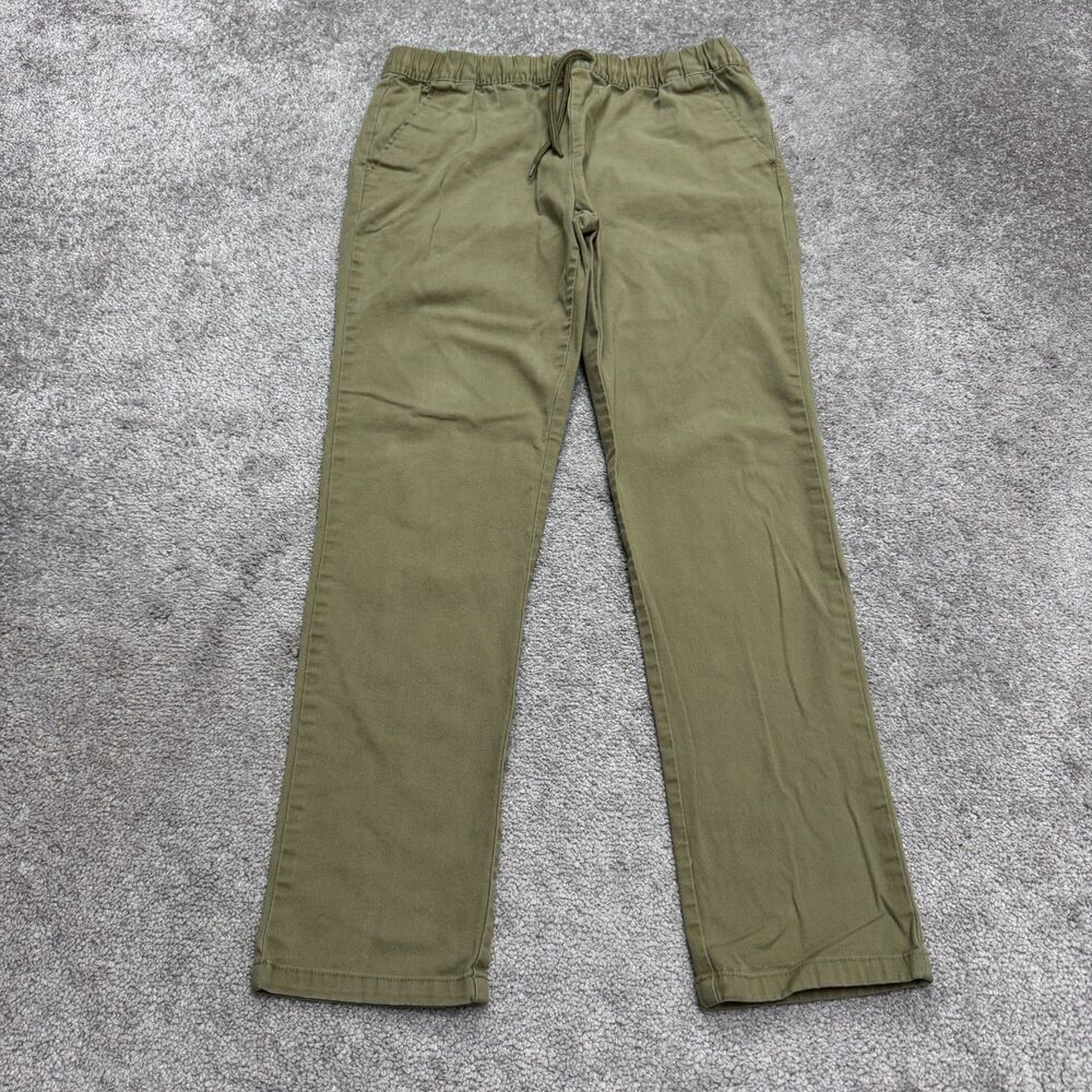 Asos Design Drawstring Chino Pants Mens Medium Olive Green Straight Leg 30x27